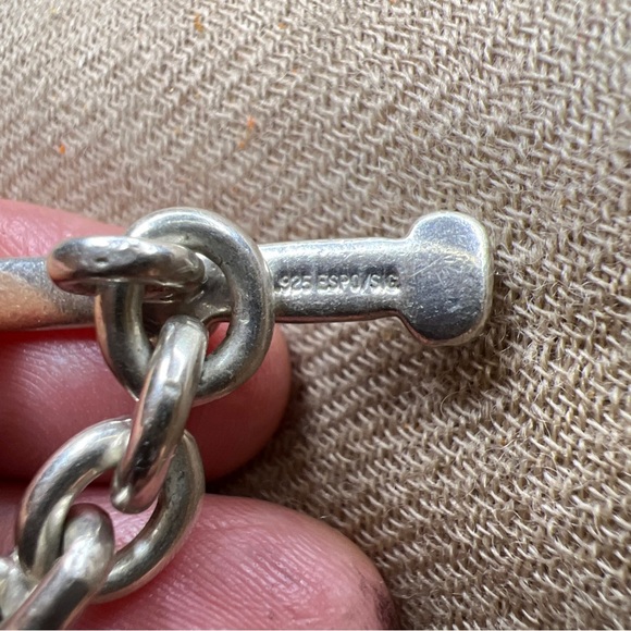 Vtg Joseph Esposito espo sig 925 sterling silver Rolo cable chain heart necklace - Picture 5 of 11